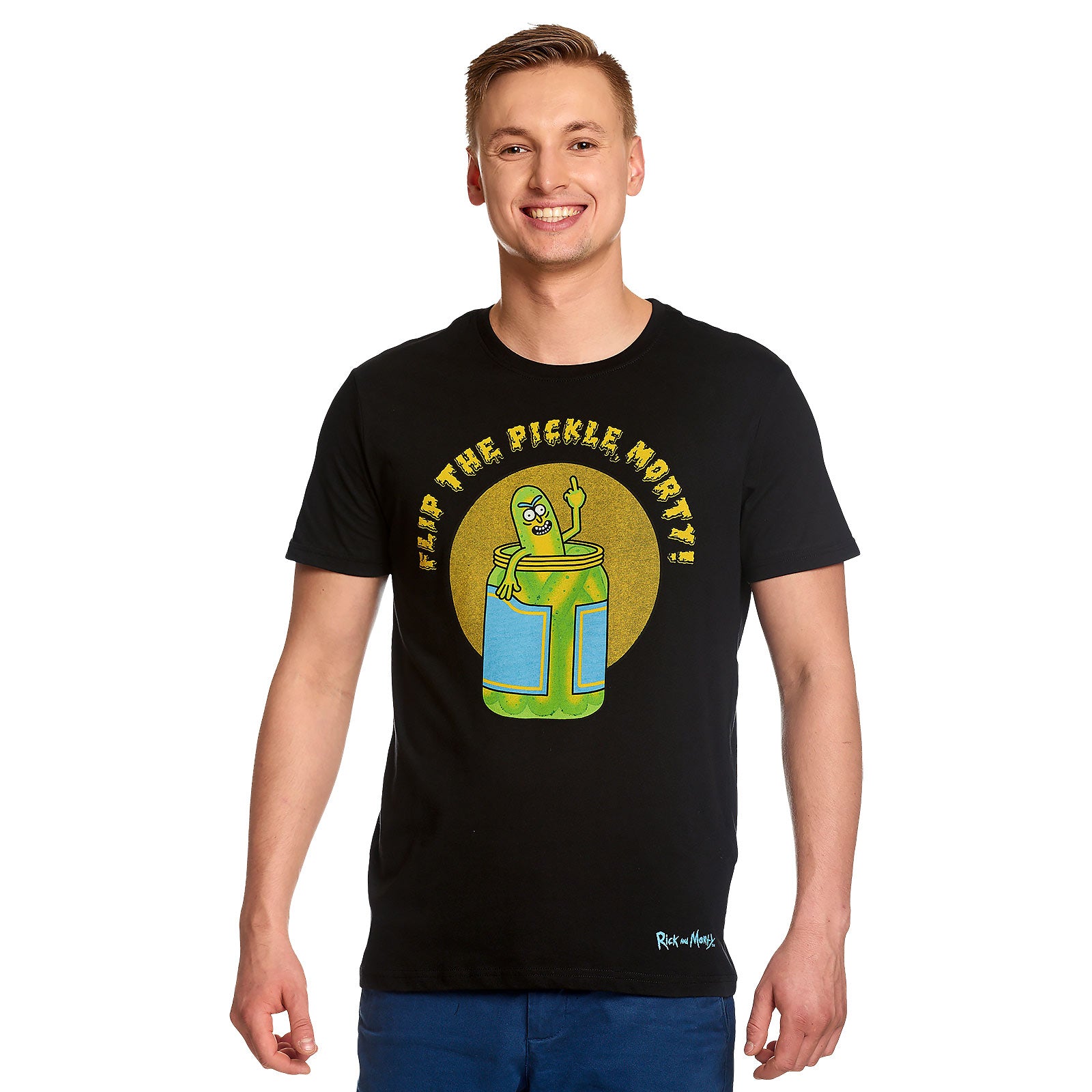 Productafbeelding Rick en Morty - Flip the Pickle T-shirt zwart