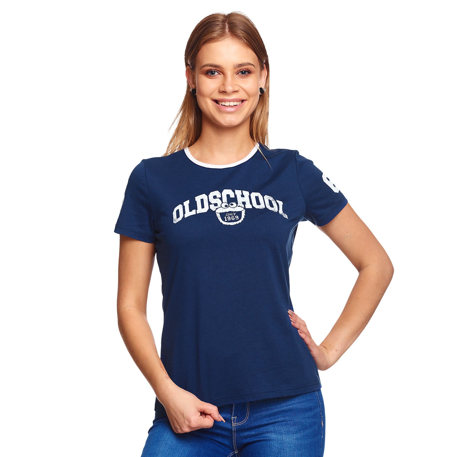 Productafbeelding Sesamstraat - Oldschool Dames T-shirt Blauw