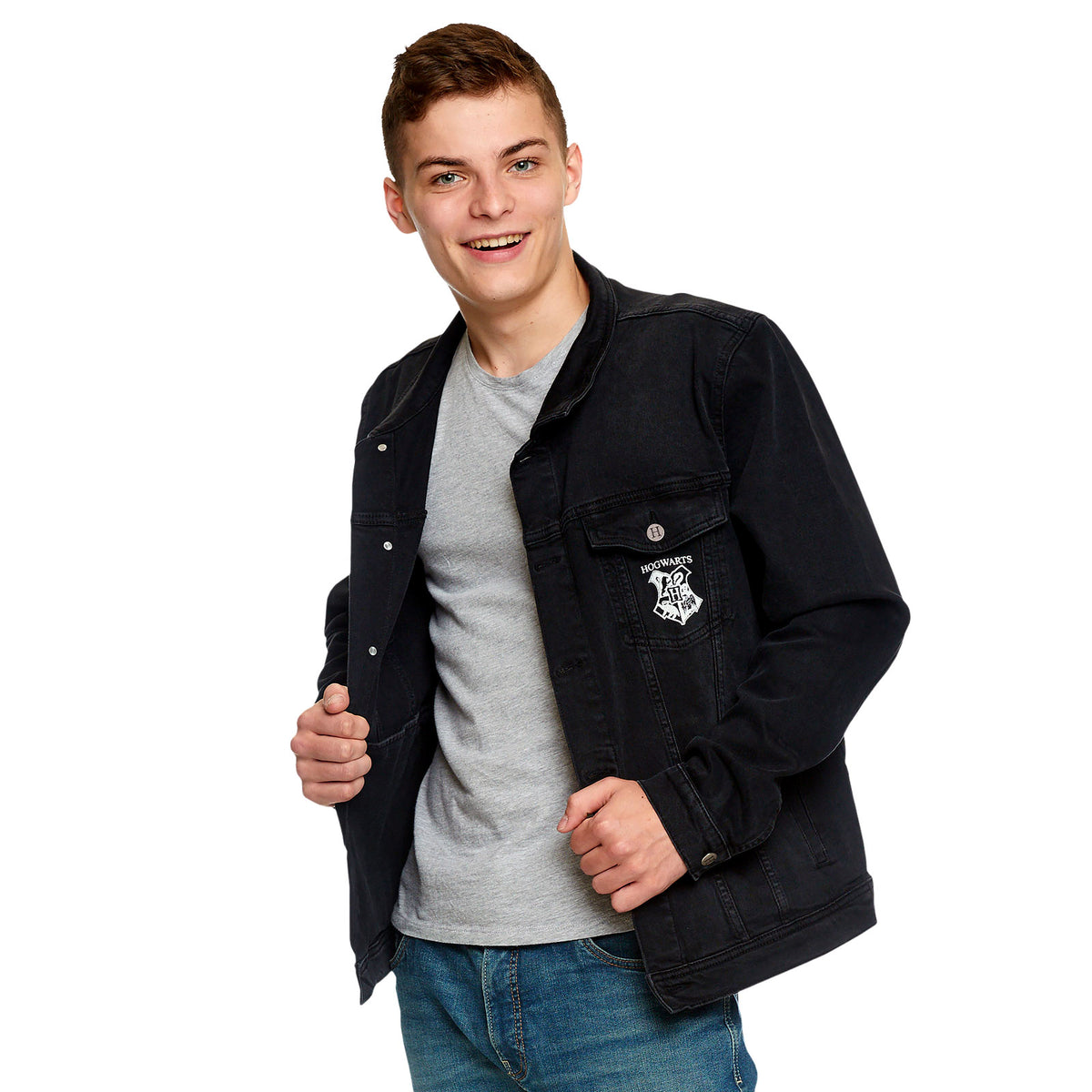 Productafbeelding Harry Potter - Hogwarts Wapen Jeansjasje Zwart