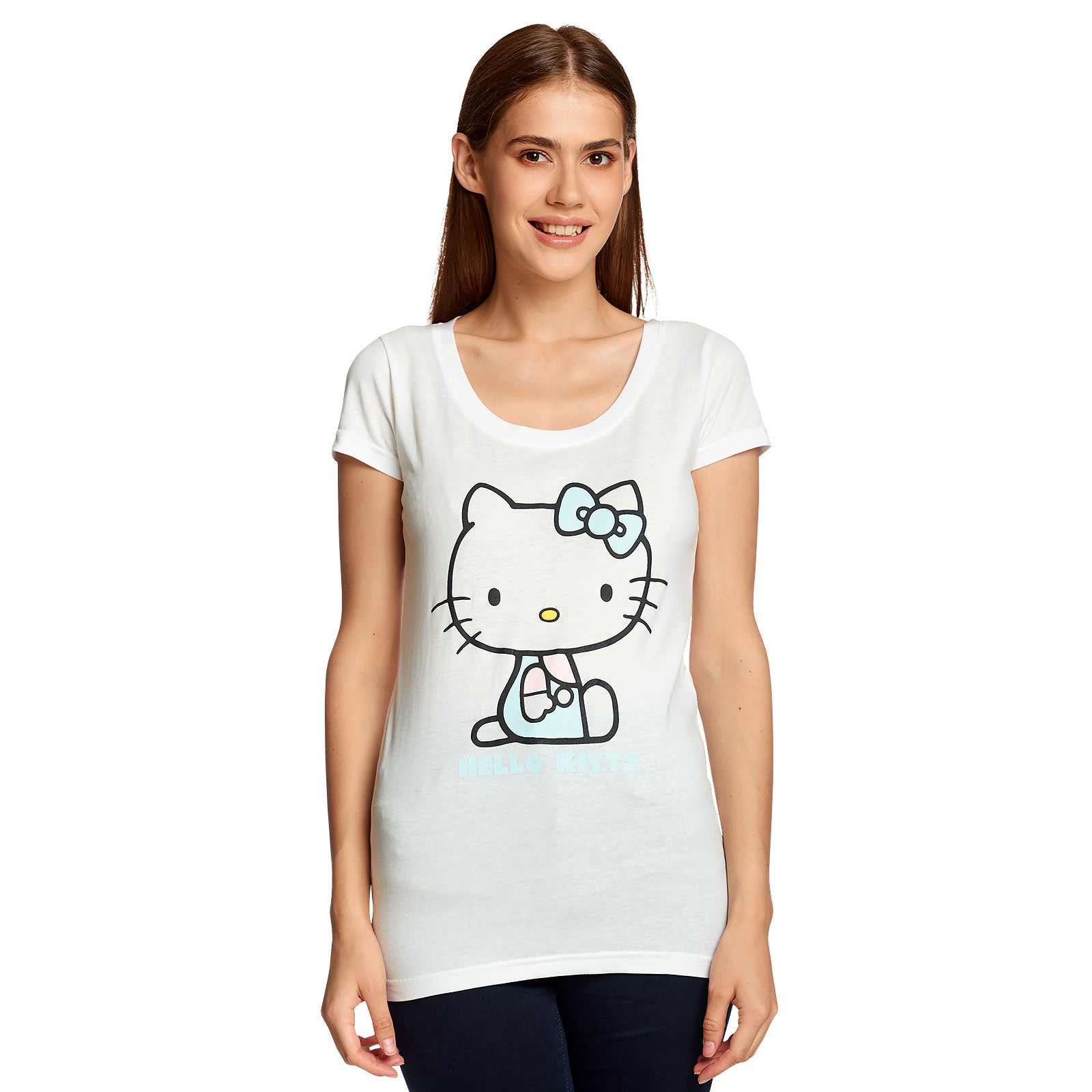 Productafbeelding Hello Kitty - Pastel Kitty Dames T-shirt Wit