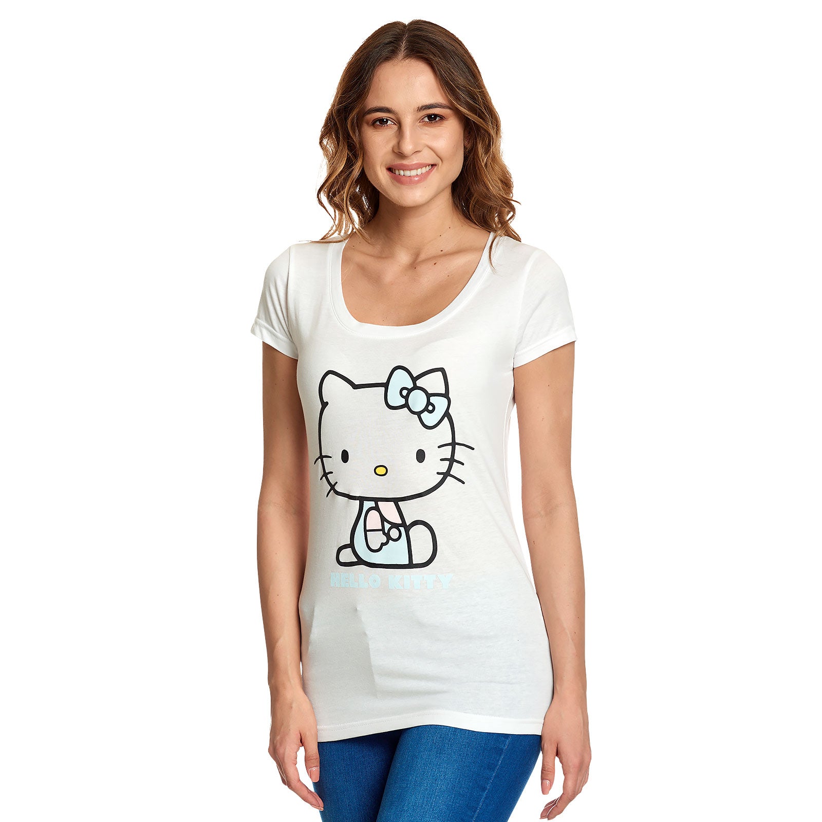 Productafbeelding Hello Kitty - Pastel Kitty Dames T-shirt Wit