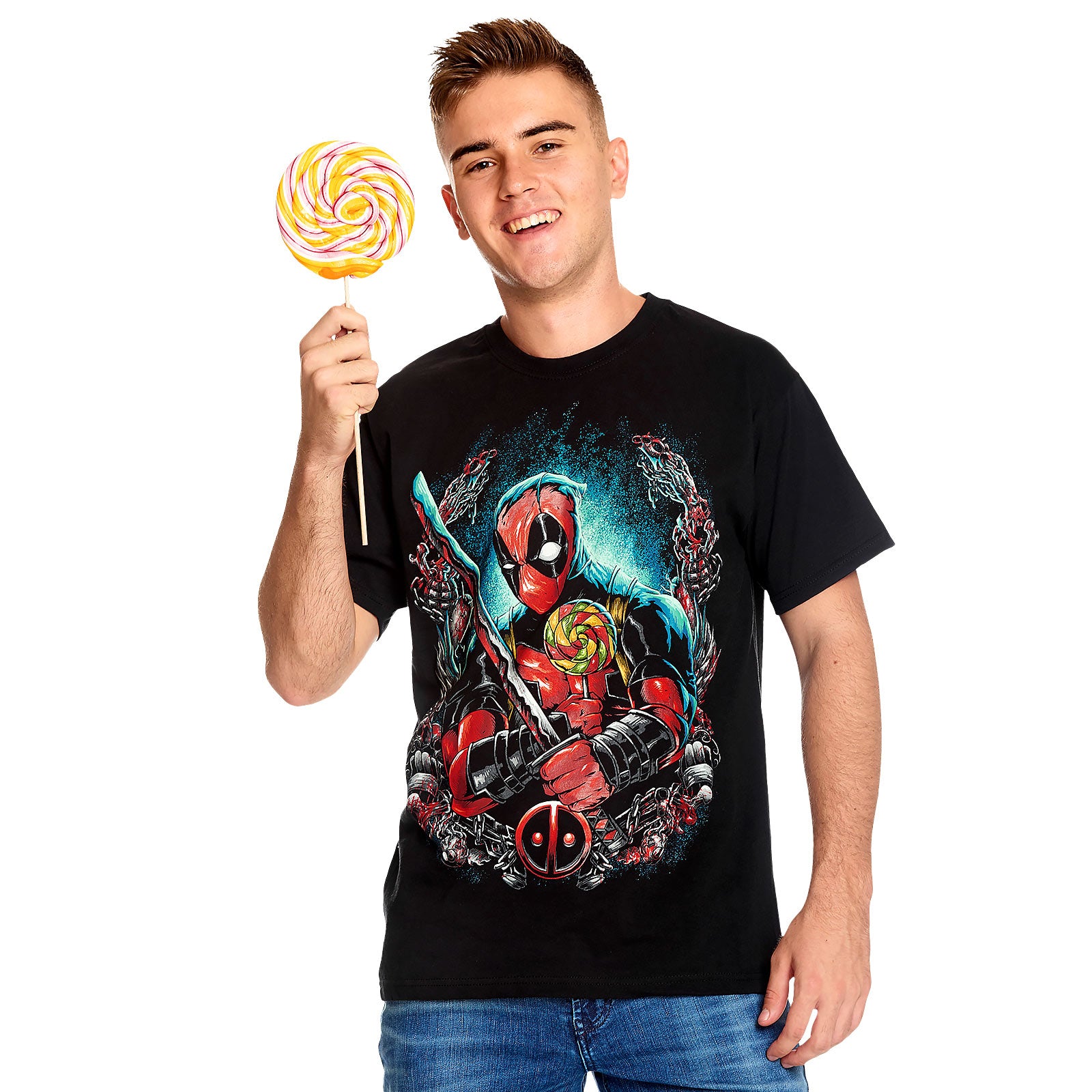 Productafbeelding Deadpool - Lollipop T-shirt Zwart