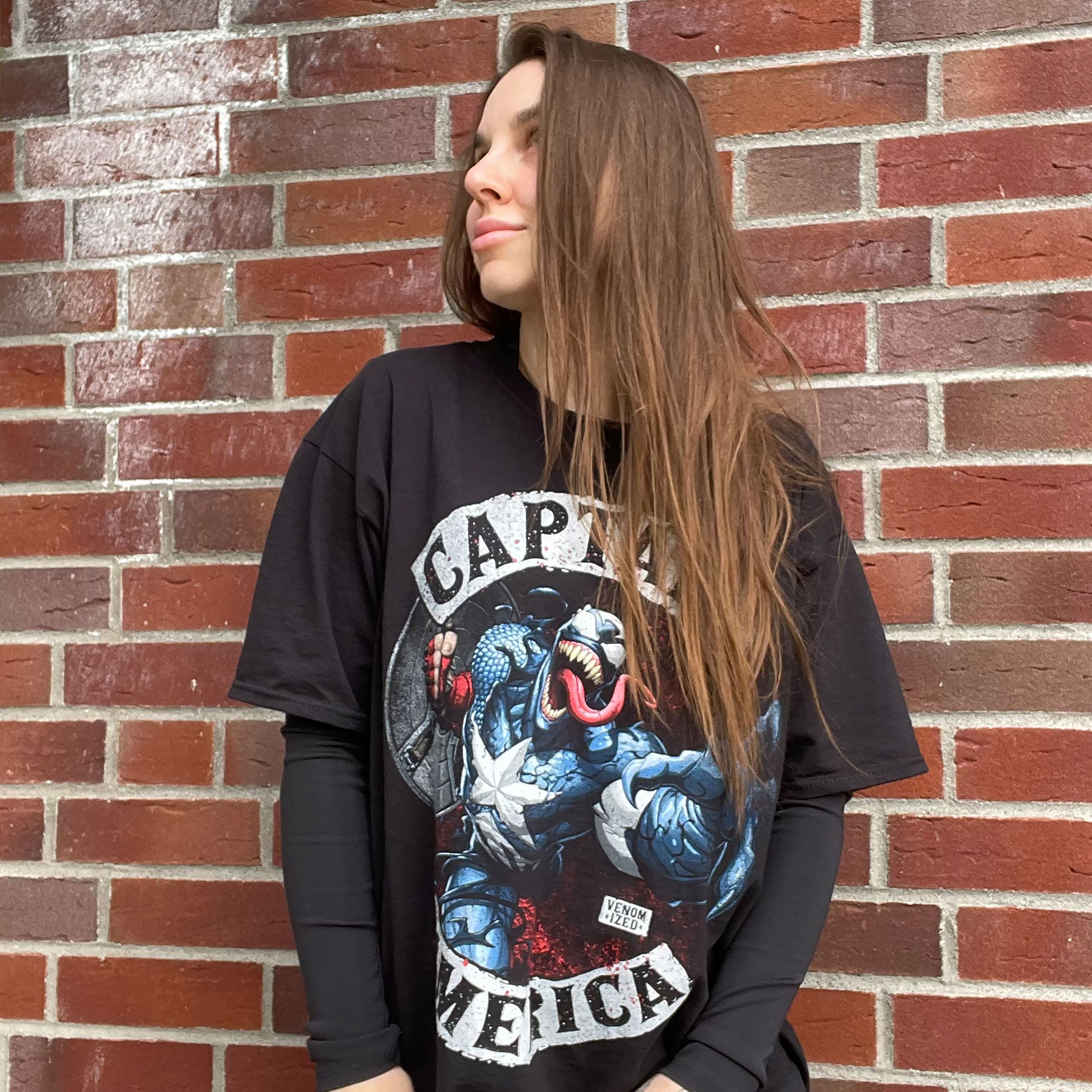 Productafbeelding Captain America - Venomized T-shirt zwart