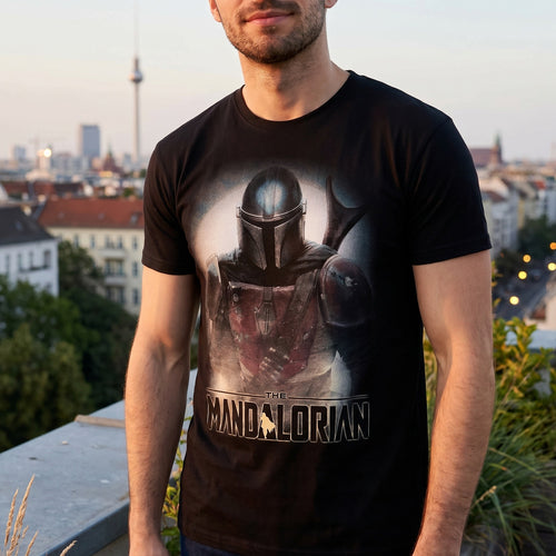 Productafbeelding The Mandalorian Fighter T-Shirt zwart - Star Wars