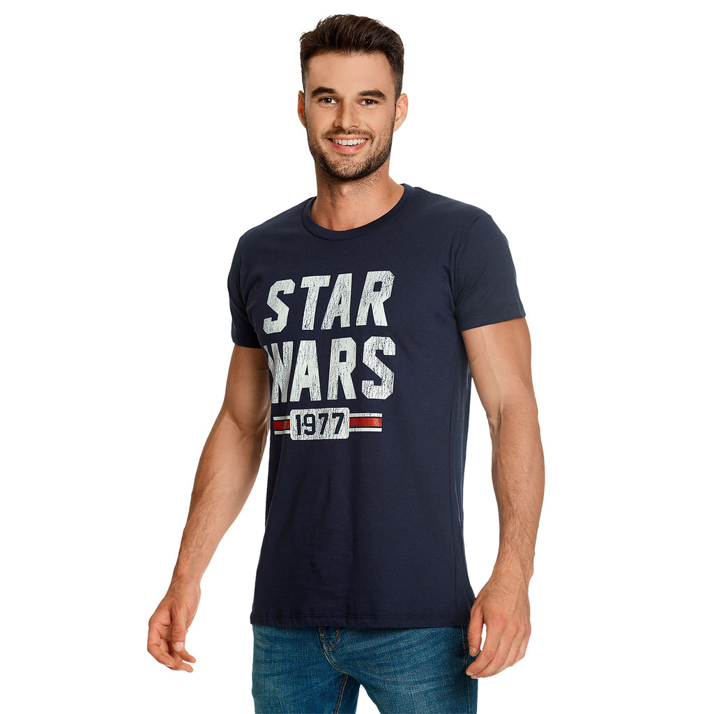 Productafbeelding Star Wars van 1977 Distressed T-shirt blauw