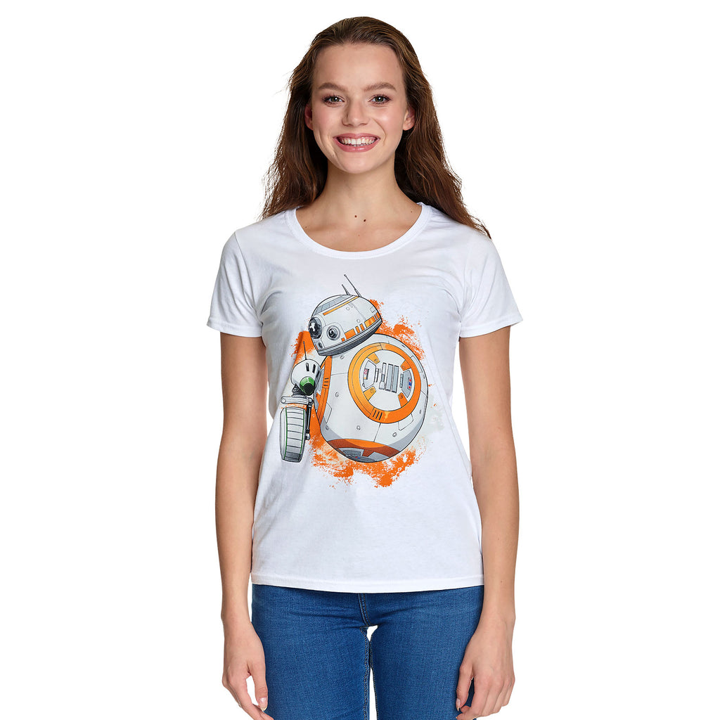 Productafbeelding Star Wars - Rolling Droids Dames T-Shirt Wit