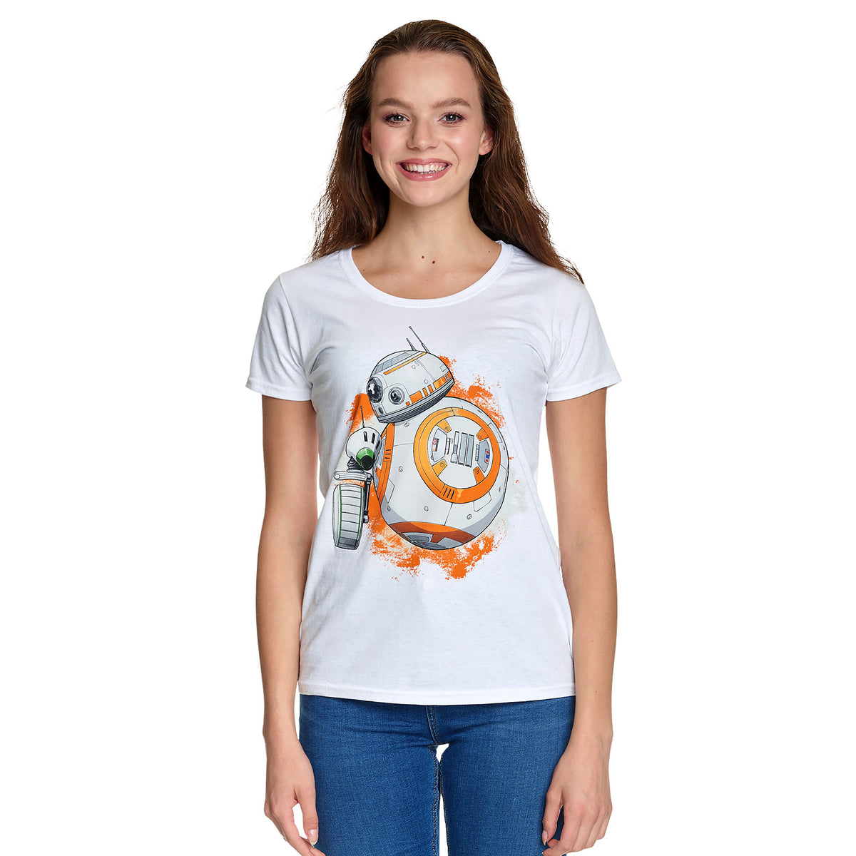 Productafbeelding Star Wars - Rolling Droids Dames T-Shirt Wit