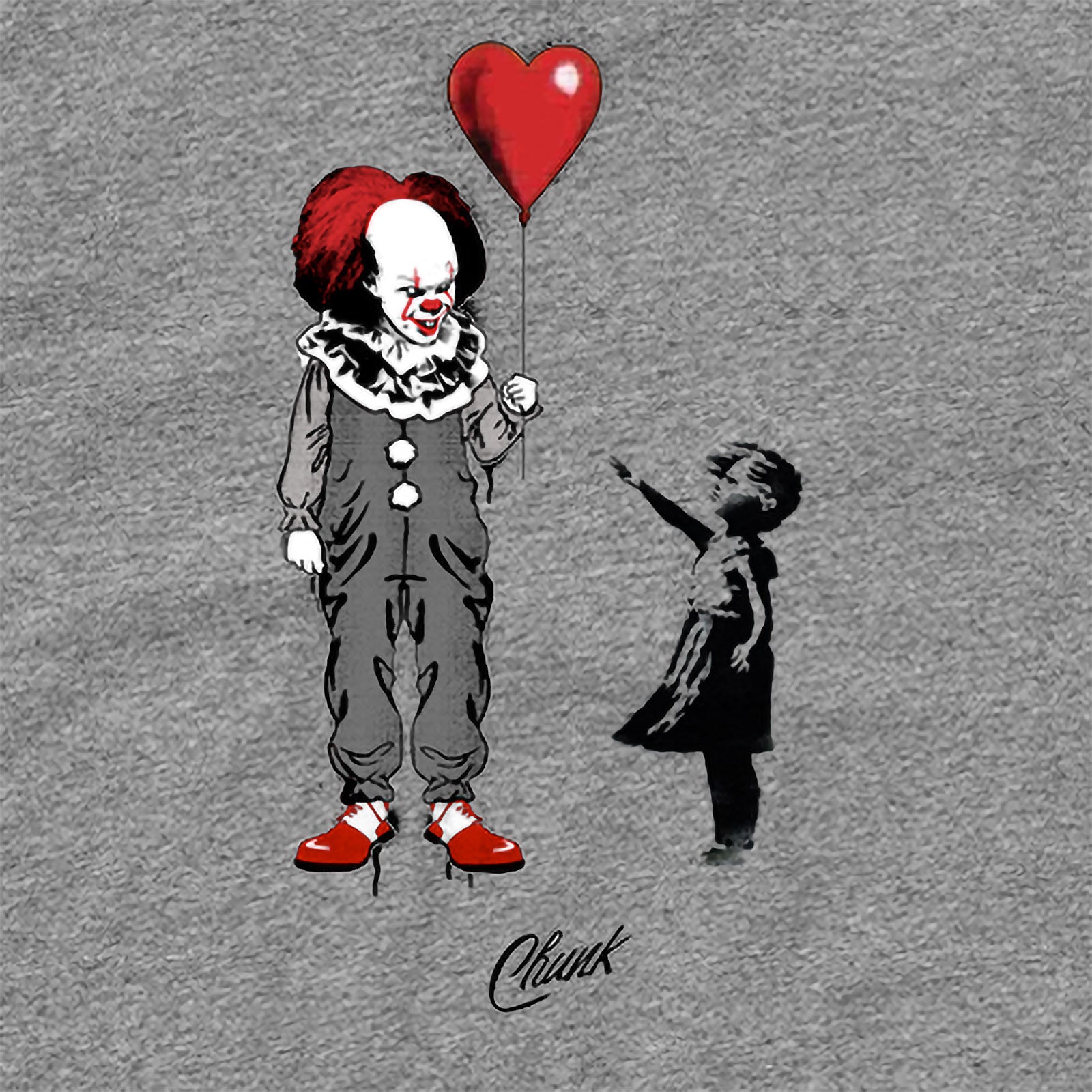 Productafbeelding Pennywise met Hart Ballon T-Shirt voor Stephen King's IT Fans