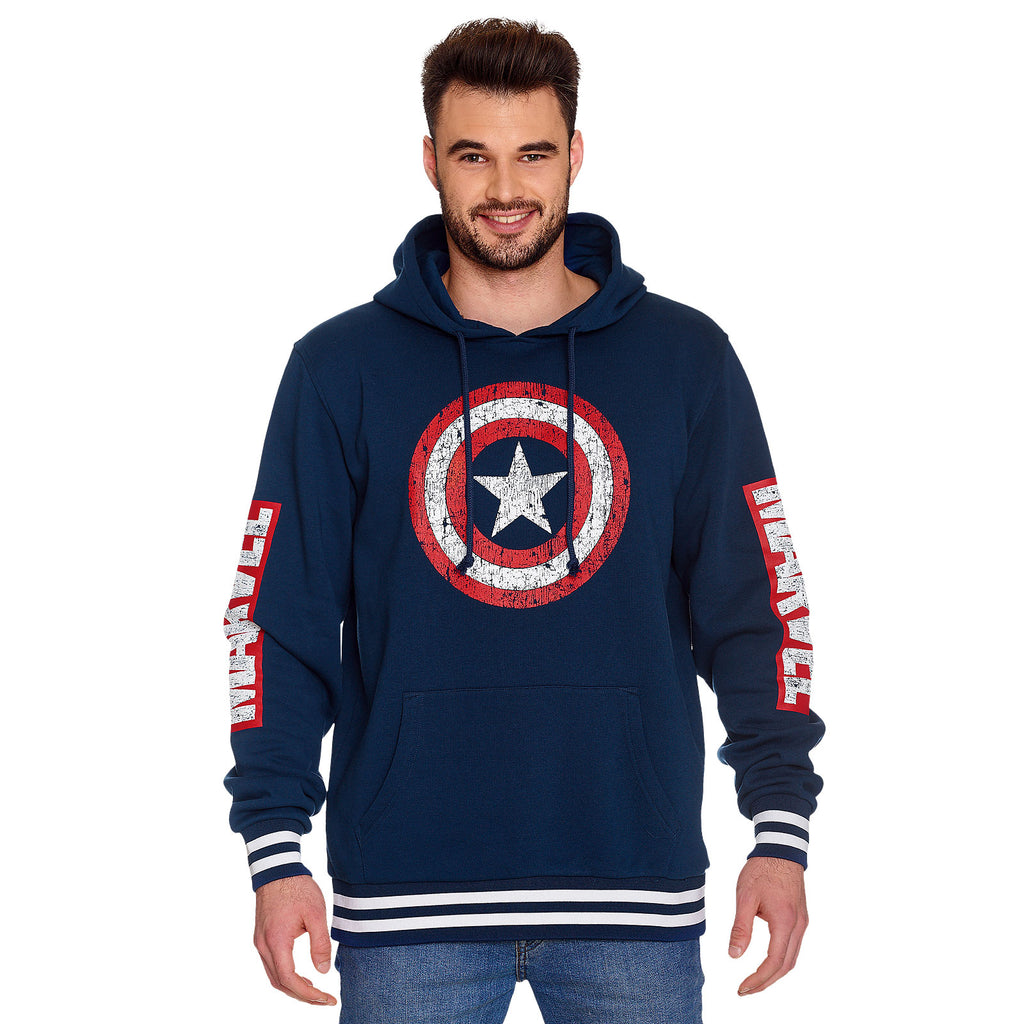 Productafbeelding Captain America - Shield Distressed Logo Hoodie blauw