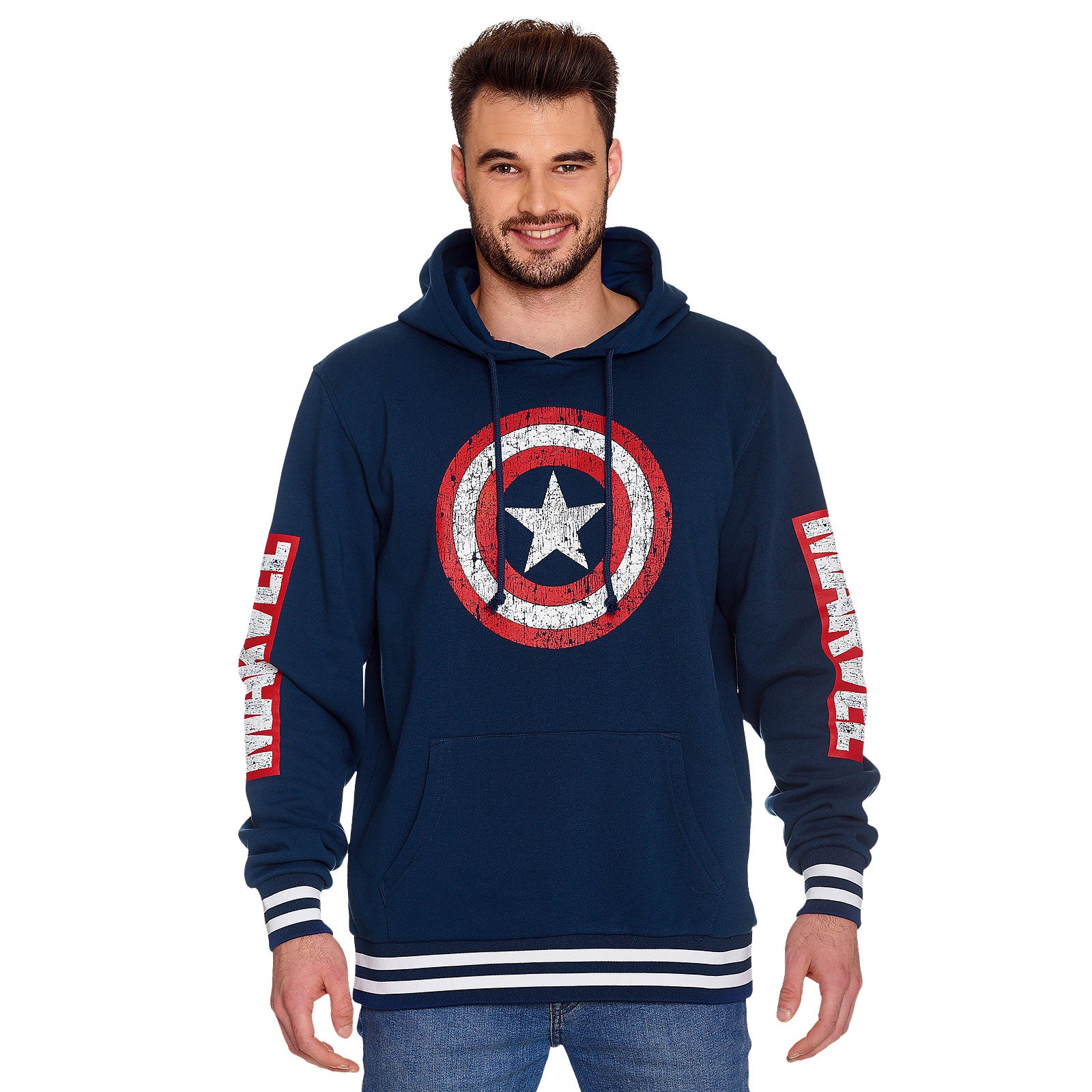 Productafbeelding Captain America - Shield Distressed Logo Hoodie blauw