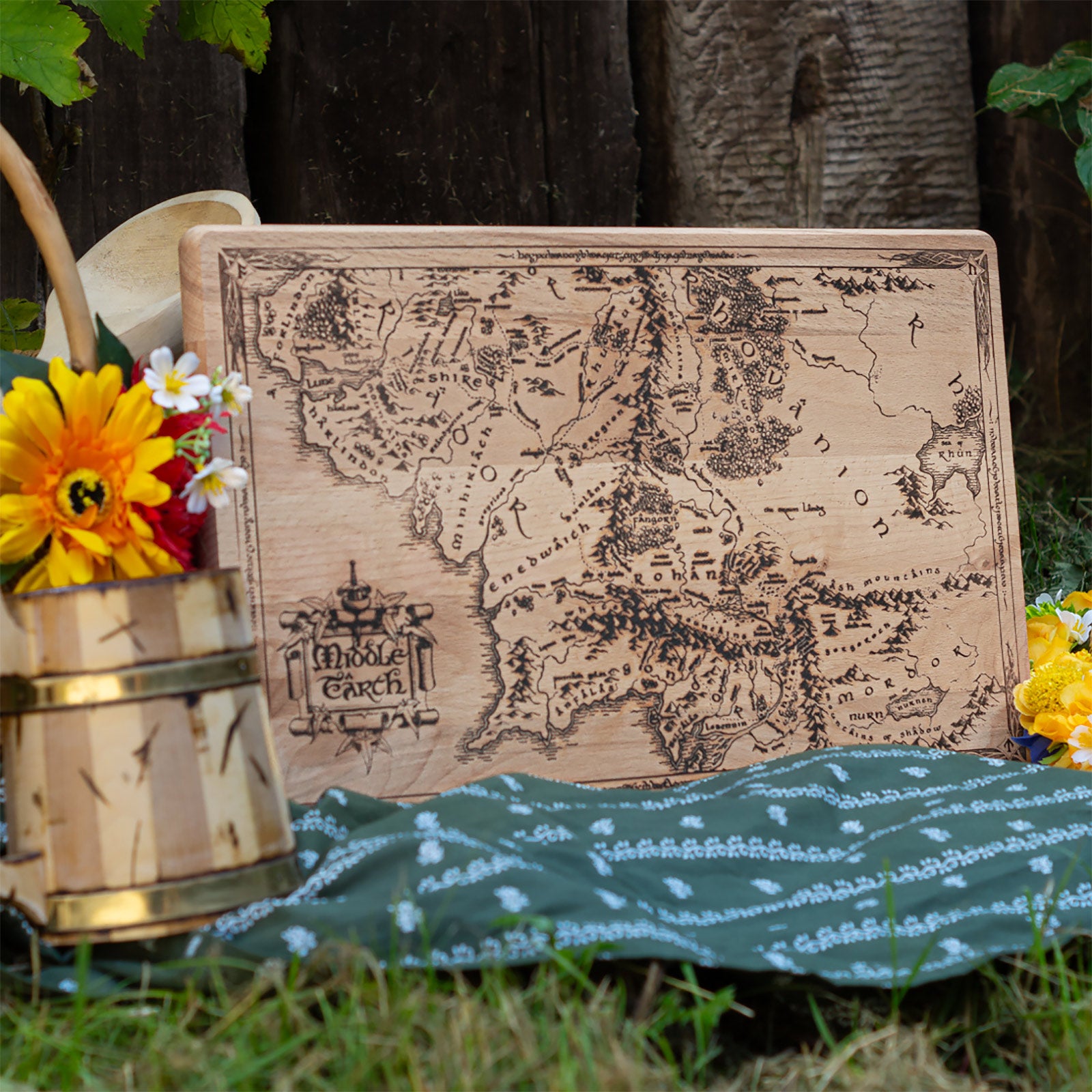 Productafbeelding Lord of the Rings - Midden-aarde Kaart Snijplank Beuk