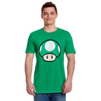 Productafbeelding Super Mario - 1 UP Paddenstoel T-Shirt groen