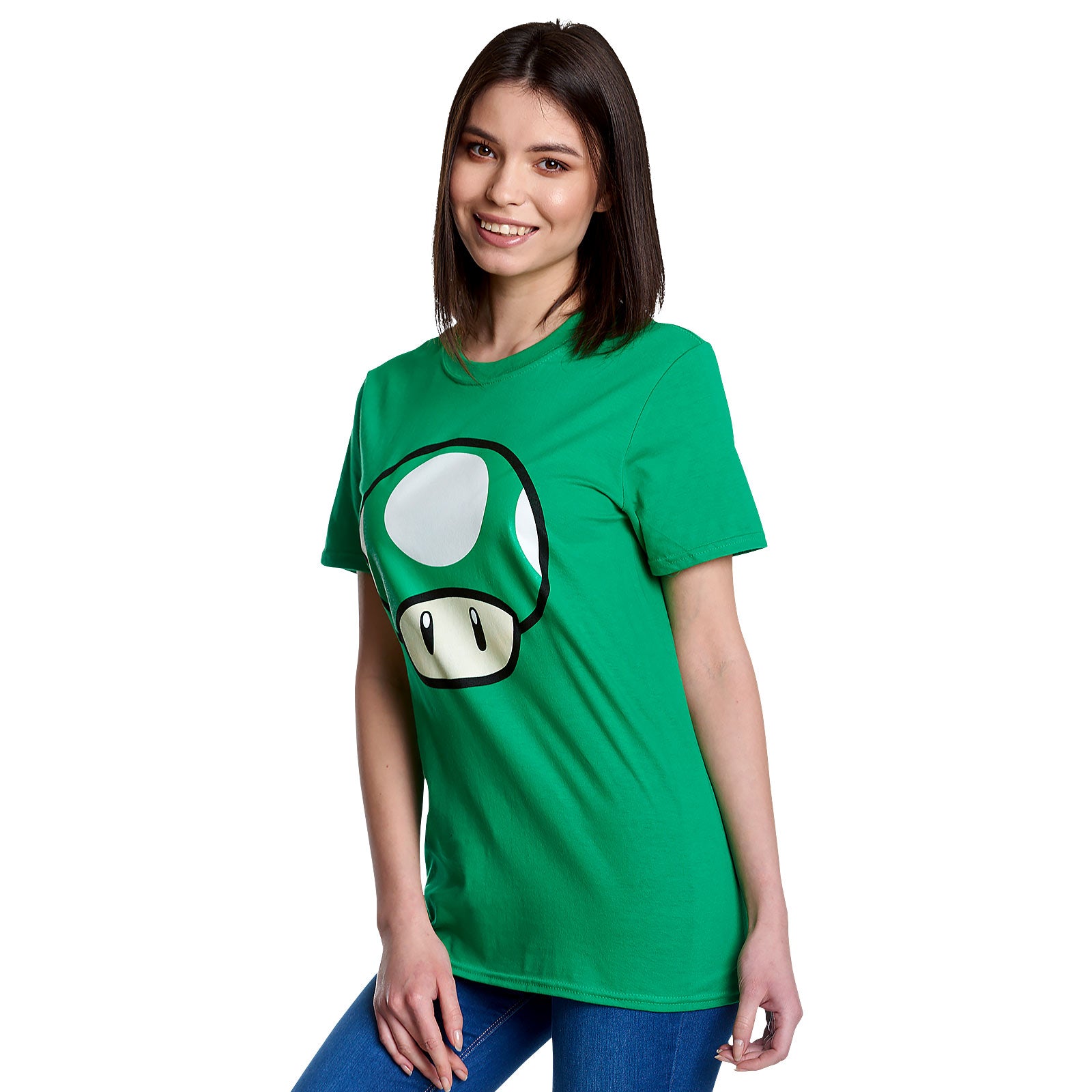 Productafbeelding Super Mario - 1 UP Paddenstoel T-Shirt groen