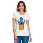Productafbeelding Lilo & Stitch - Ananas Stitch Dames T-shirt wit