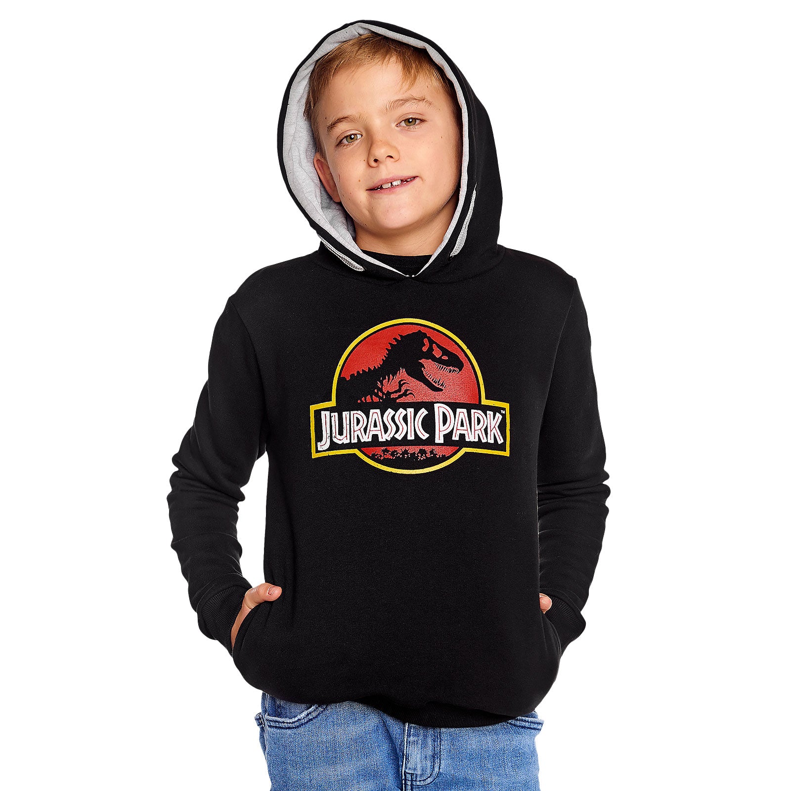 Productafbeelding Jurassic Park - Filmlogo Kinder Hoodie Zwart