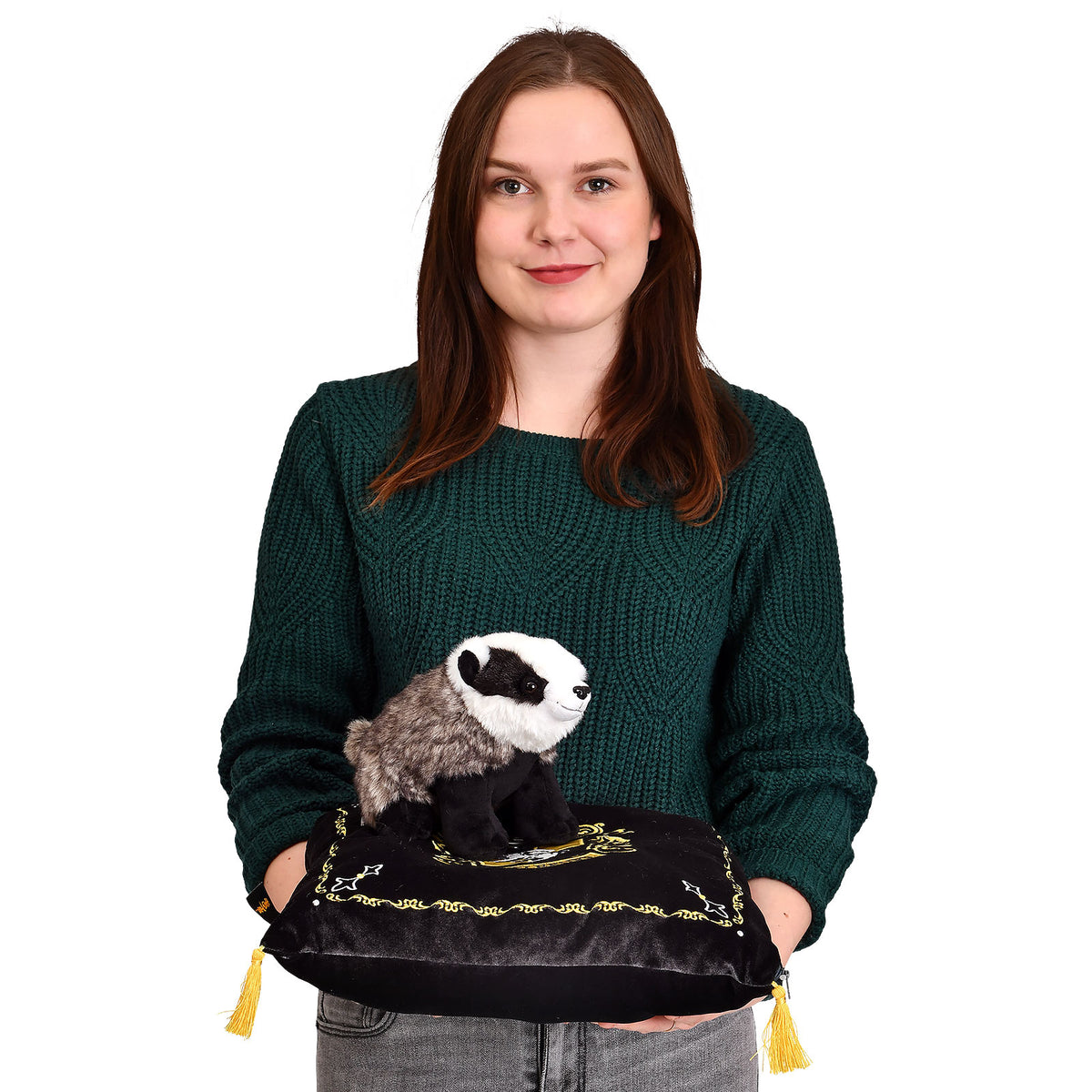 Productafbeelding Harry Potter - Hufflepuff Wapen Kussen met Pluche Figuur