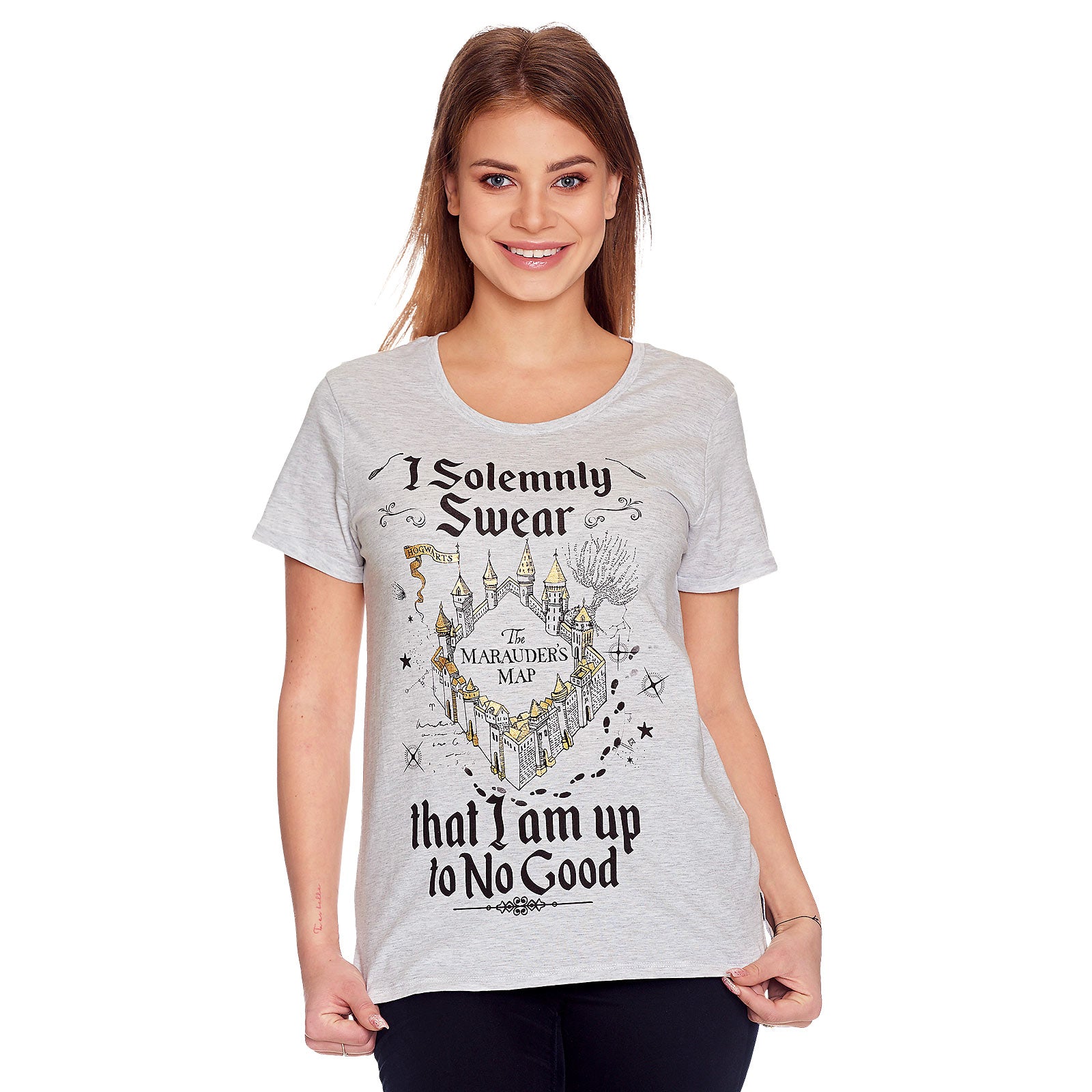 Productafbeelding Harry Potter - Marauder's Map Dames T-Shirt Grijs