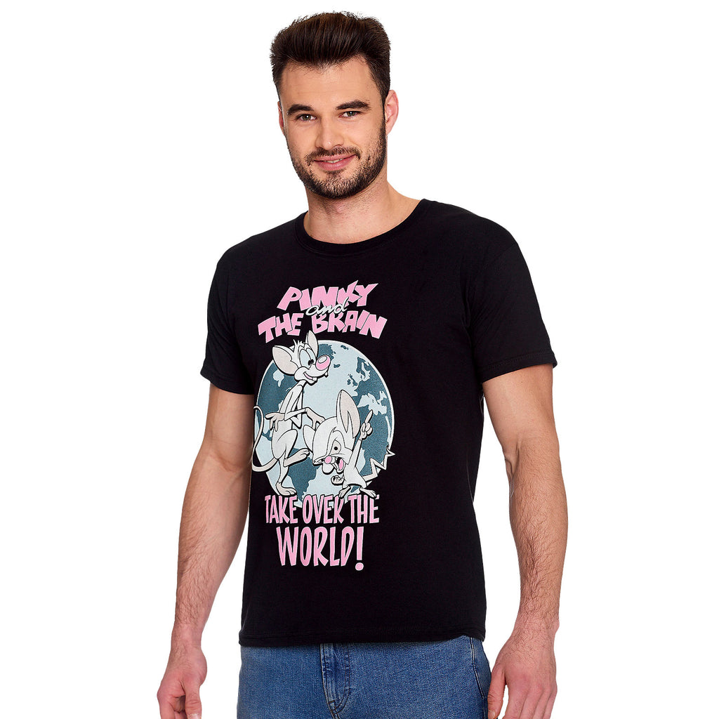 Productafbeelding Pinky en de Brain - Neem de wereld over T-shirt zwart
