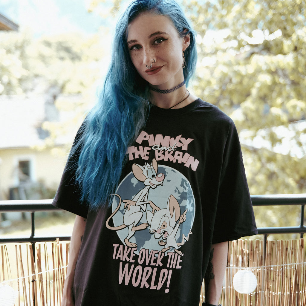 Productafbeelding Pinky en de Brain - Neem de wereld over T-shirt zwart