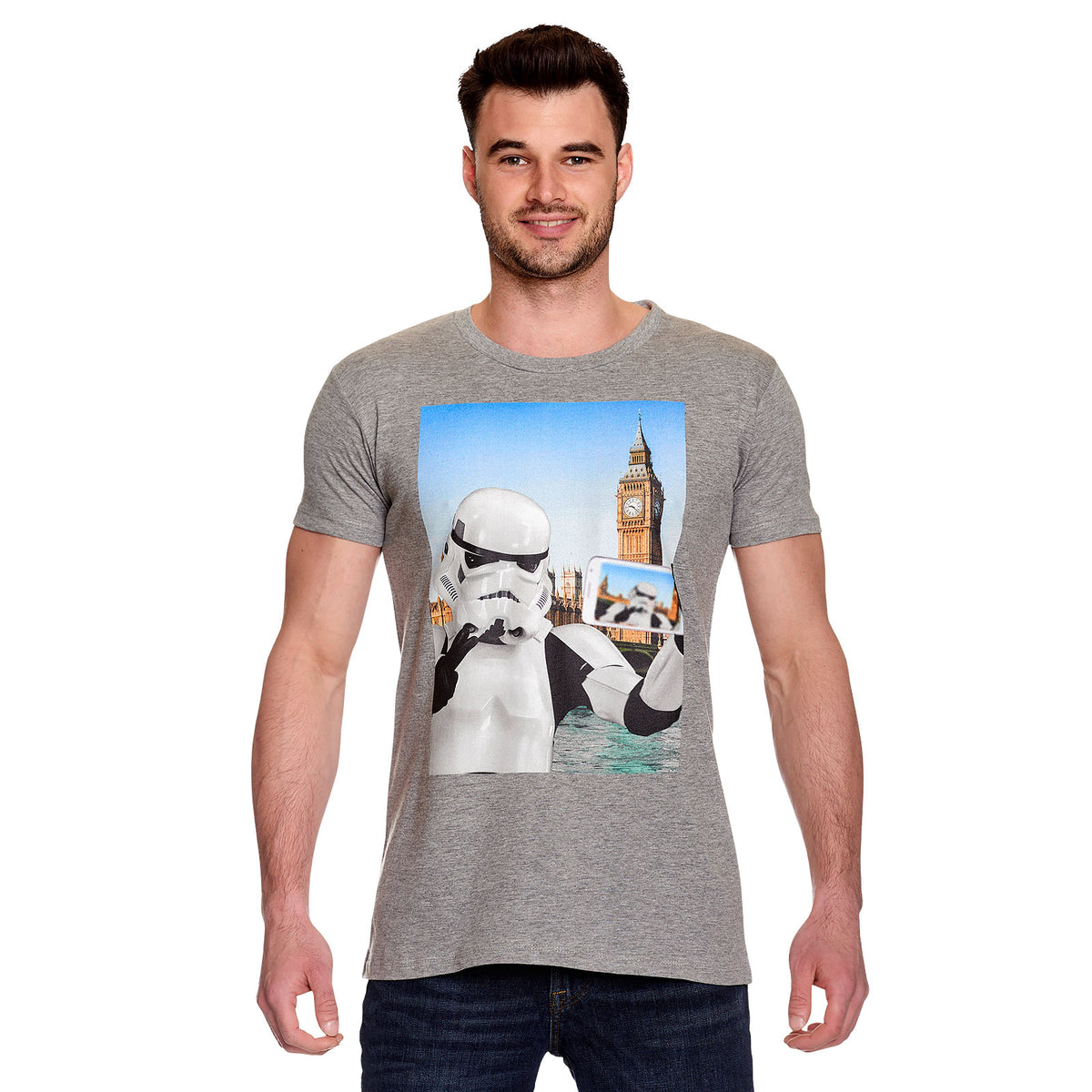 Productafbeelding Origineel Stormtrooper Selfie London T-Shirt Grijs