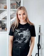 Productafbeelding Wolf Embleem T-shirt voor Witcher Fans zwart