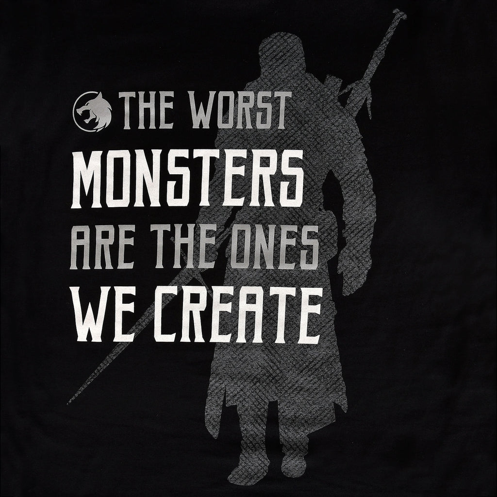 Productafbeelding Monsters We Create T-Shirt voor Witcher Fans Zwart