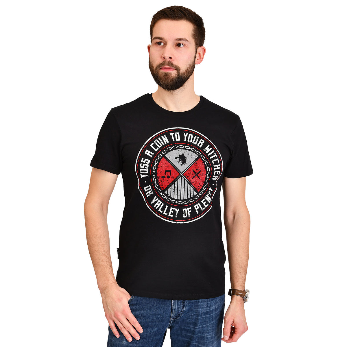 Productafbeelding Toss a Coin T-Shirt voor Witcher Fans Zwart