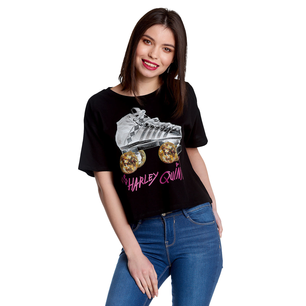 Productafbeelding Birds of Prey - Harley Roller Skates Crop Top Dames zwart