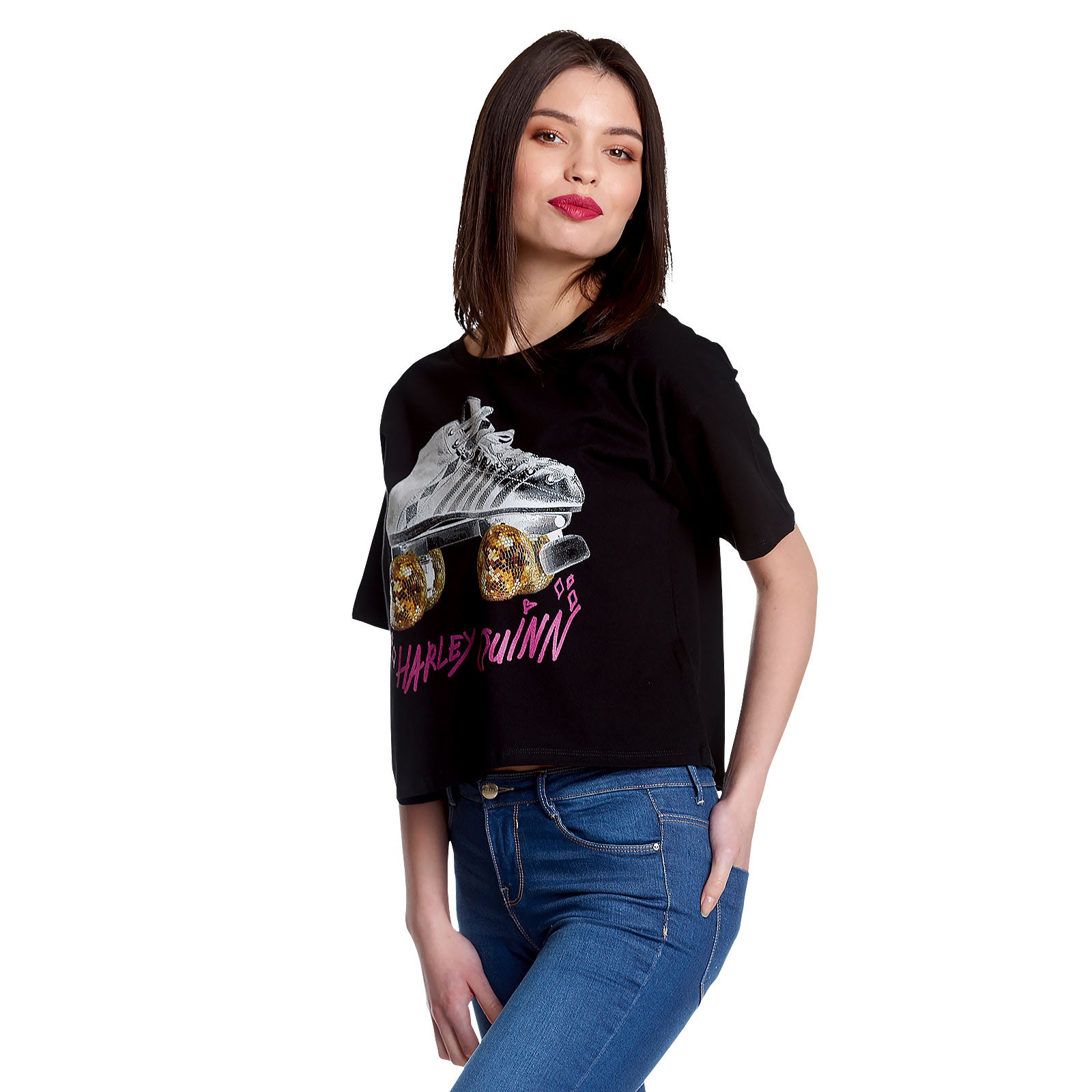Productafbeelding Birds of Prey - Harley Roller Skates Crop Top Dames zwart