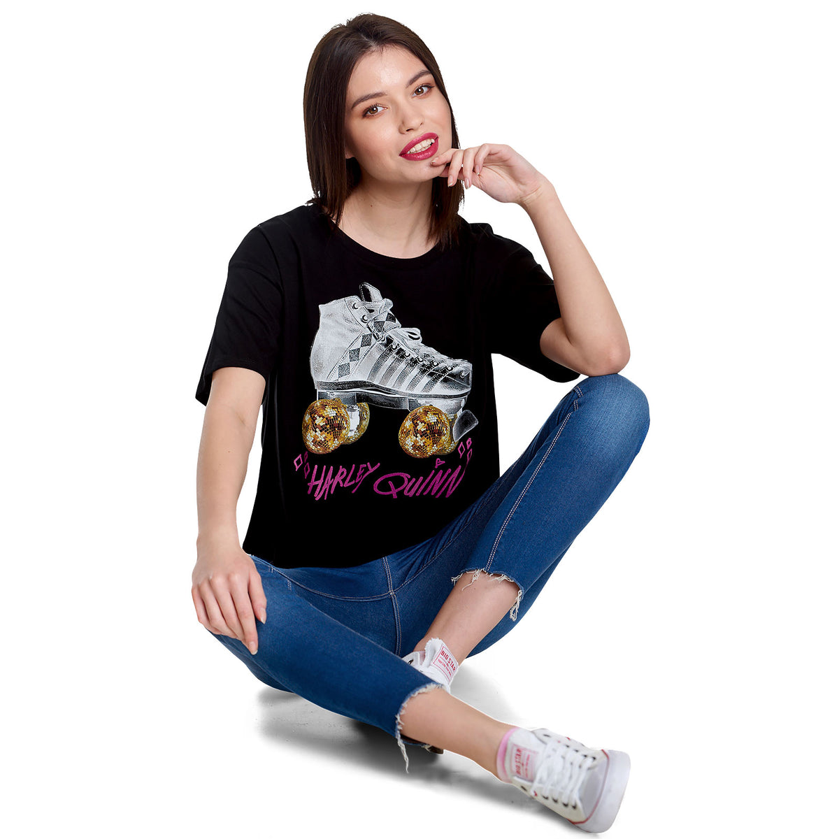 Productafbeelding Birds of Prey - Harley Roller Skates Crop Top Dames zwart