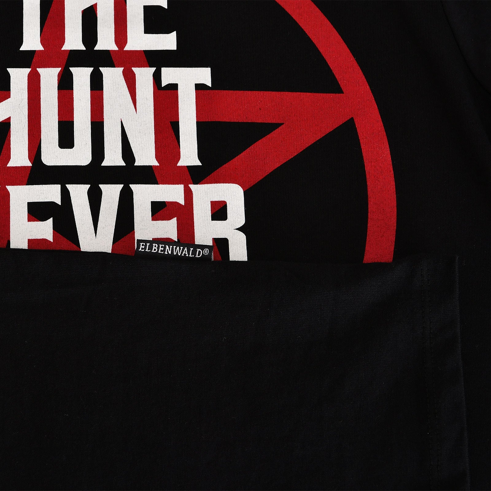 Productafbeelding The Hunt Never Ends T-shirt voor Supernatural Fans zwart