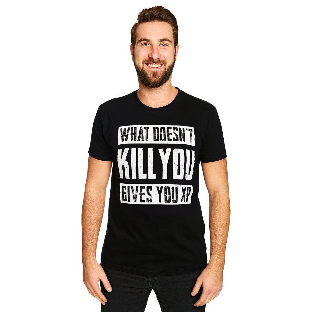Productafbeelding Wat je niet doodt, geeft je XP zwart T-shirt