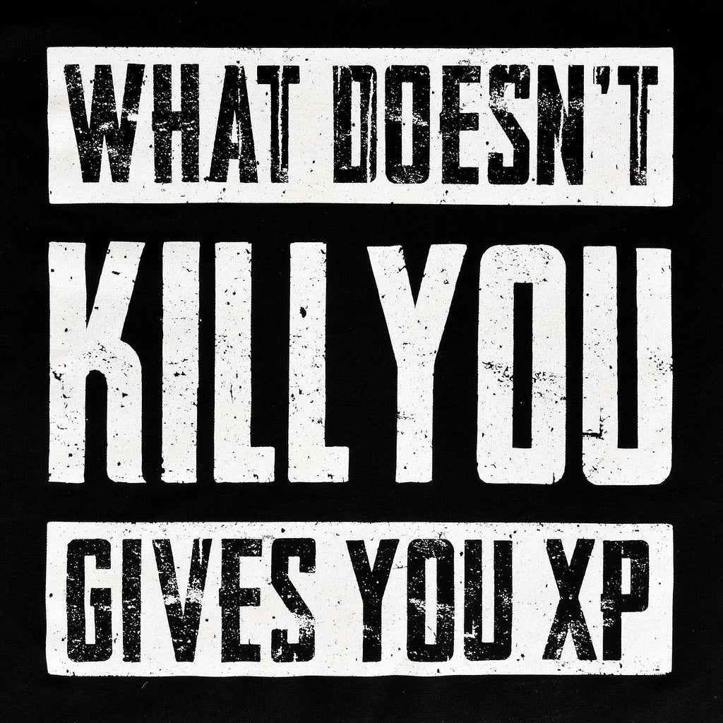 Productafbeelding Wat je niet doodt, geeft je XP zwart T-shirt