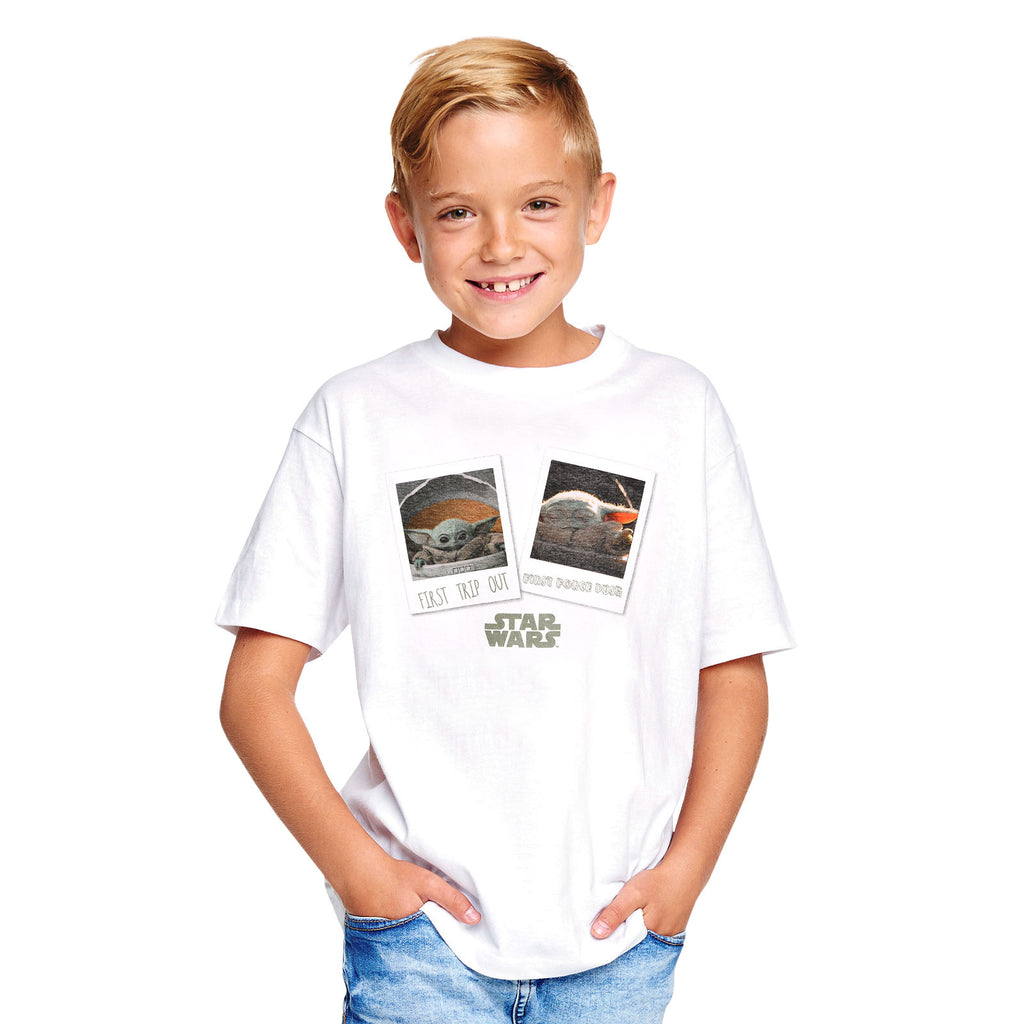 Productafbeelding Het Kind Eerste Dag Uit T-Shirt Kinderen wit - Star Wars The Mandalorian