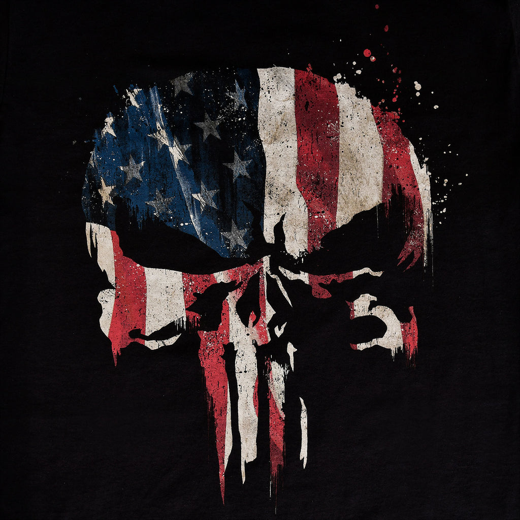 Productafbeelding Punisher - Amerikaanse Schedel T-Shirt zwart