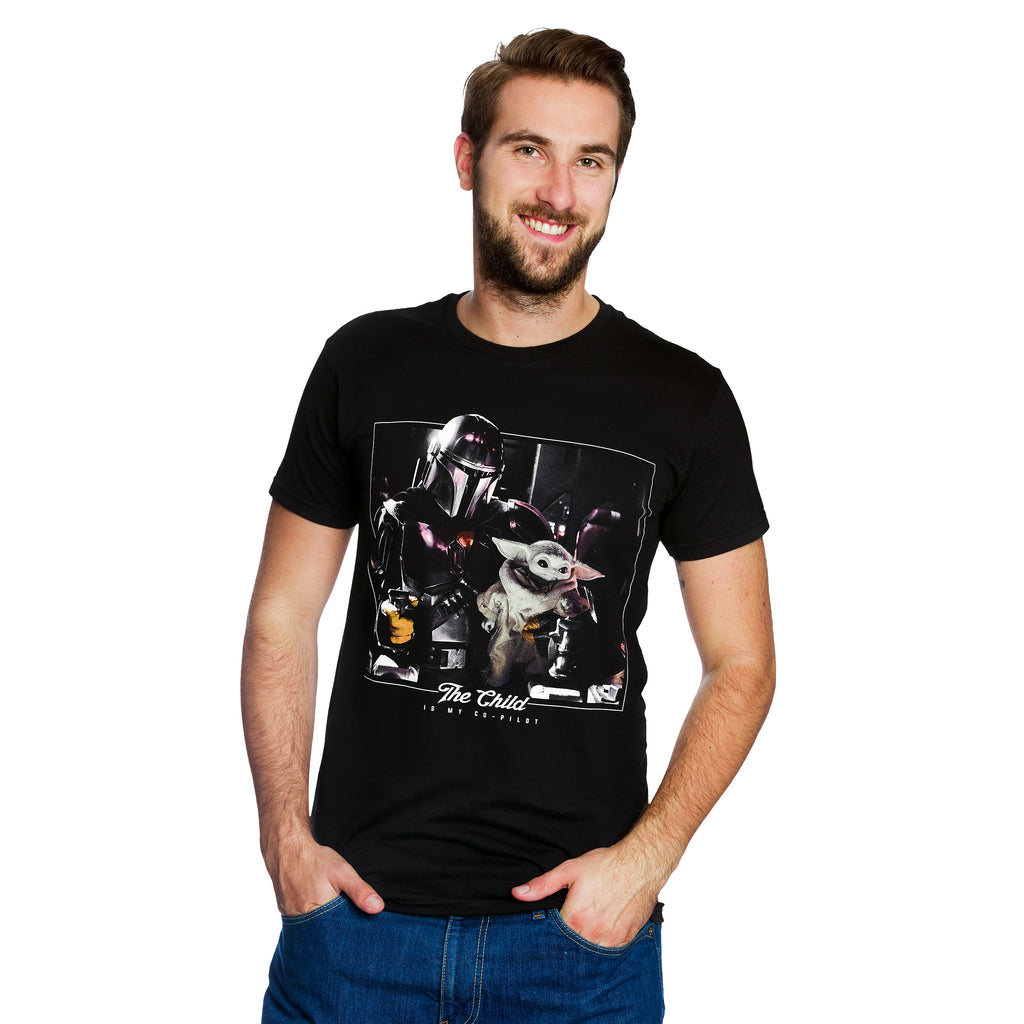 Productafbeelding Het Kind is Mijn Co-Piloot T-Shirt zwart - Star Wars The Mandalorian