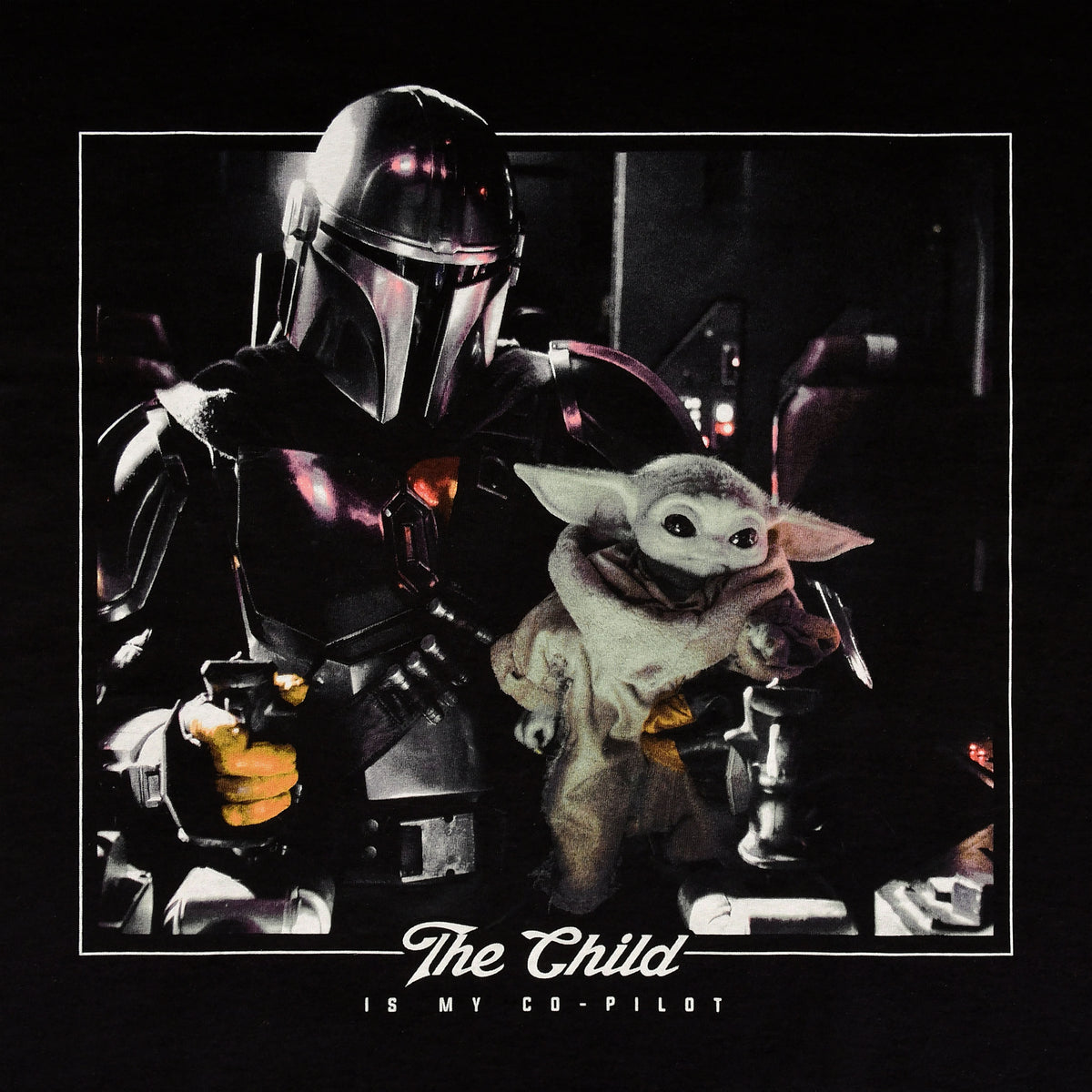 Productafbeelding Het Kind is Mijn Co-Piloot T-Shirt zwart - Star Wars The Mandalorian