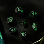 Productafbeelding Call of Cthulhu Glow in the Dark RPG Dobbelstenen Set 7 stuks zwart