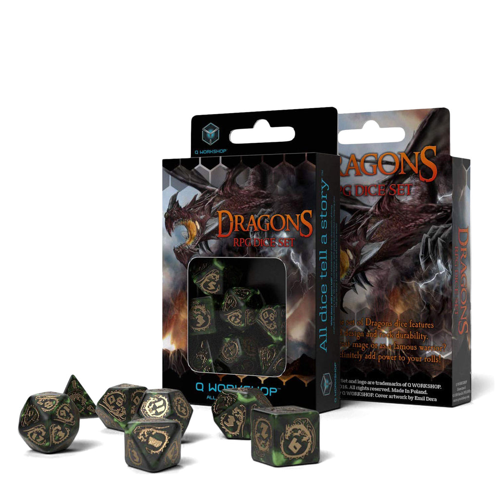 Productafbeelding Draken RPG Dobbelset 7st groen