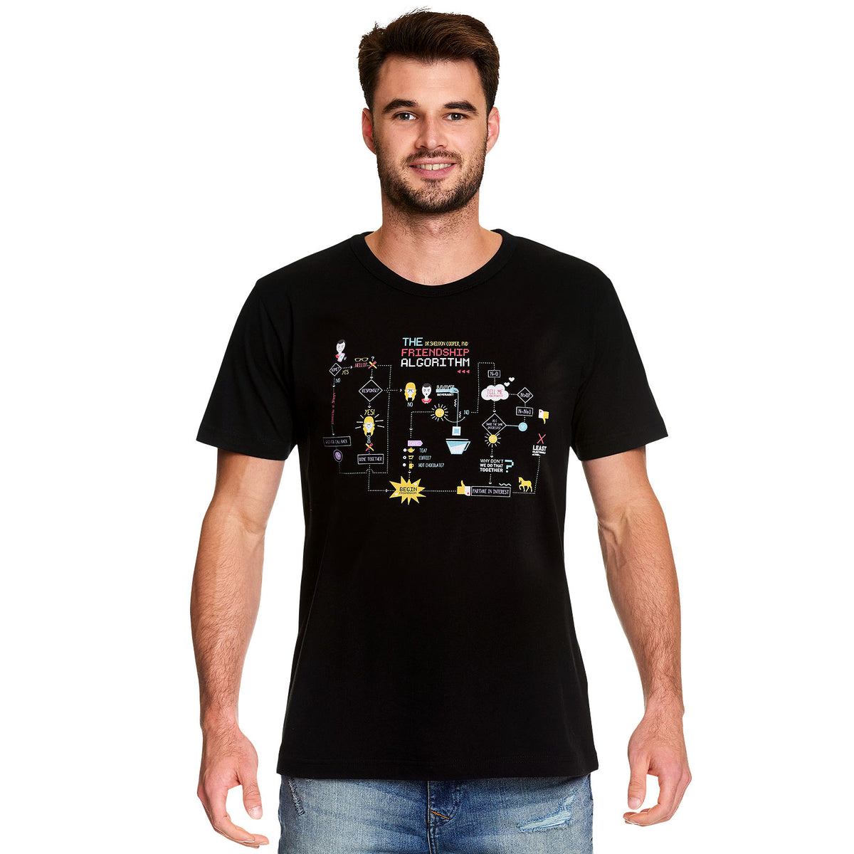 Productafbeelding The Big Bang Theory - Vriendschapsalgoritme T-Shirt zwart