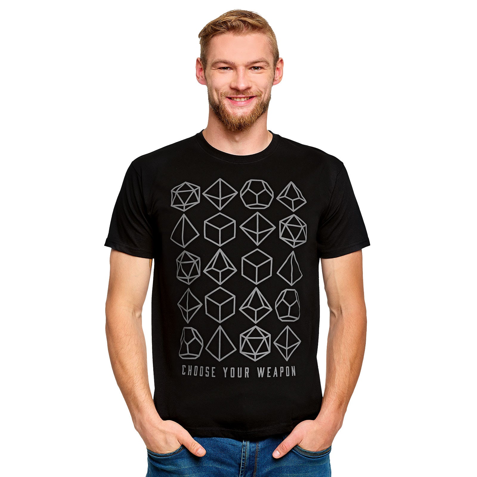 Productafbeelding Kies Je Wapen Dobbelstenen T-Shirt Zwart