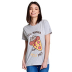 Productafbeelding Pusheen - You Wanna Pizza Me T-Shirt grijs