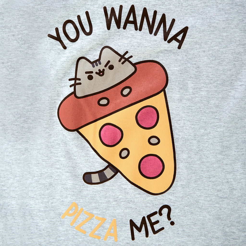 Productafbeelding Pusheen - You Wanna Pizza Me T-Shirt grijs