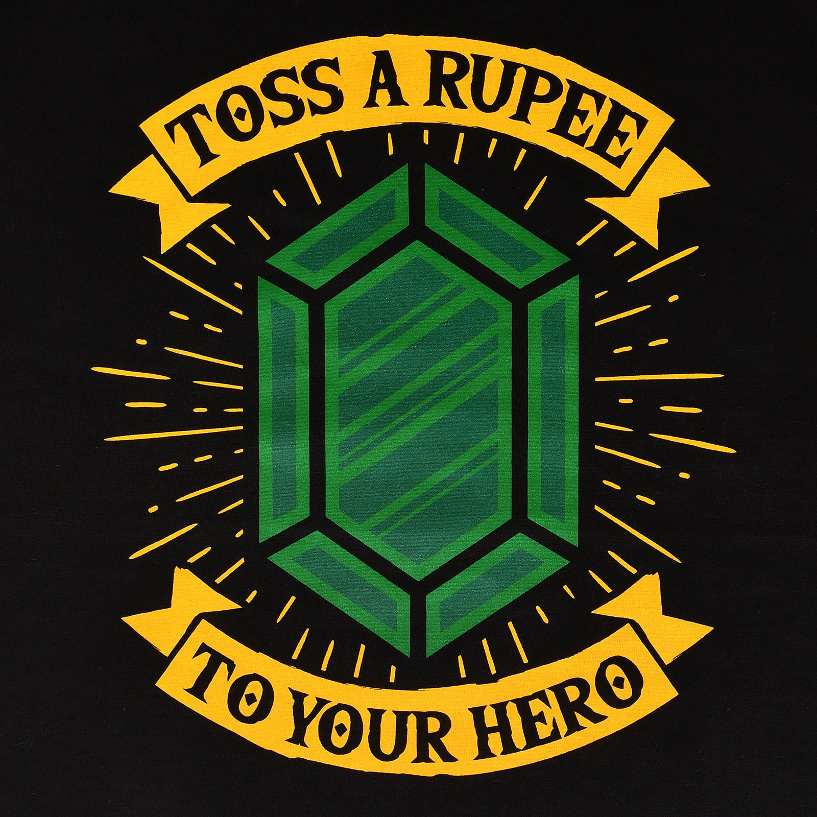 Productafbeelding Toss a Rupee to Your Hero T-Shirt voor Zelda Fans Zwart