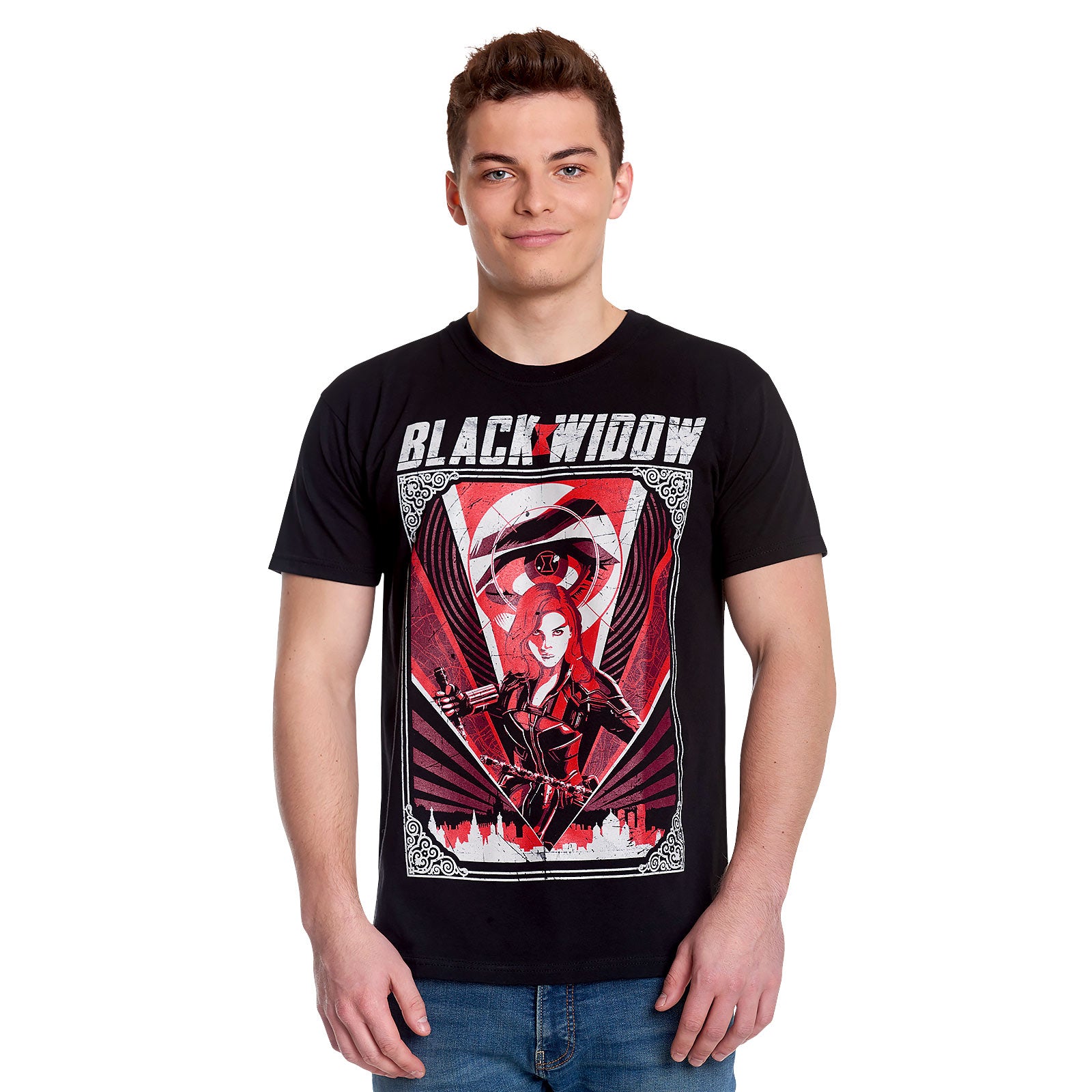 Productafbeelding Black Widow - Eye in the Sky Film T-shirt zwart