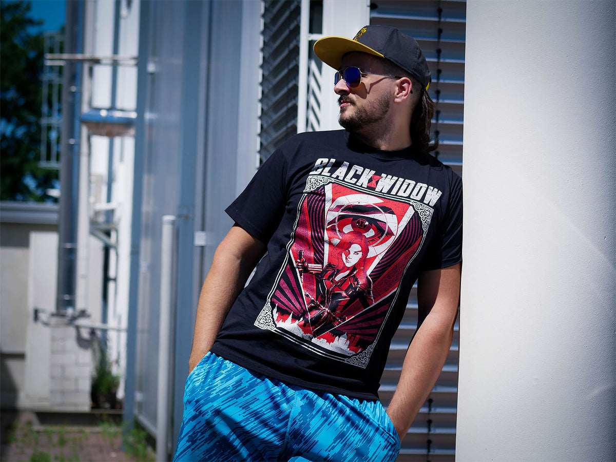 Productafbeelding Black Widow - Eye in the Sky Film T-shirt zwart