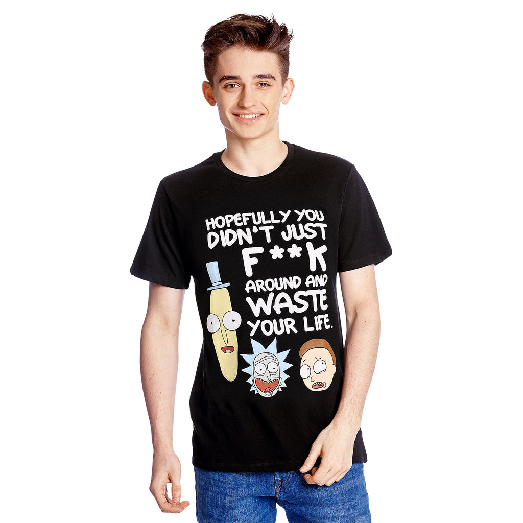 Productafbeelding Rick en Morty - Verspil je leven T-shirt zwart