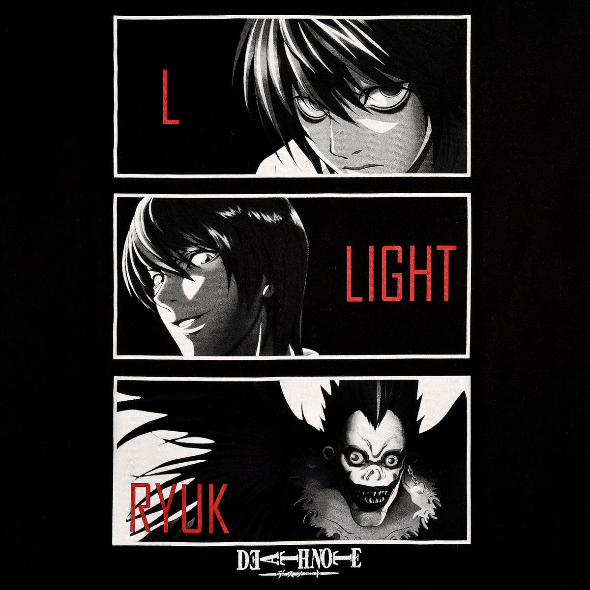 Productafbeelding Death Note - Karakters T-Shirt zwart