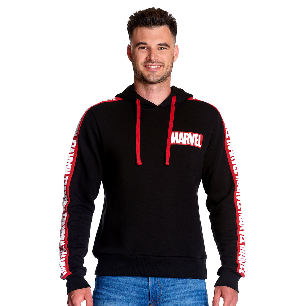Productafbeelding Marvel - Logo Hoodie met mouwprint zwart