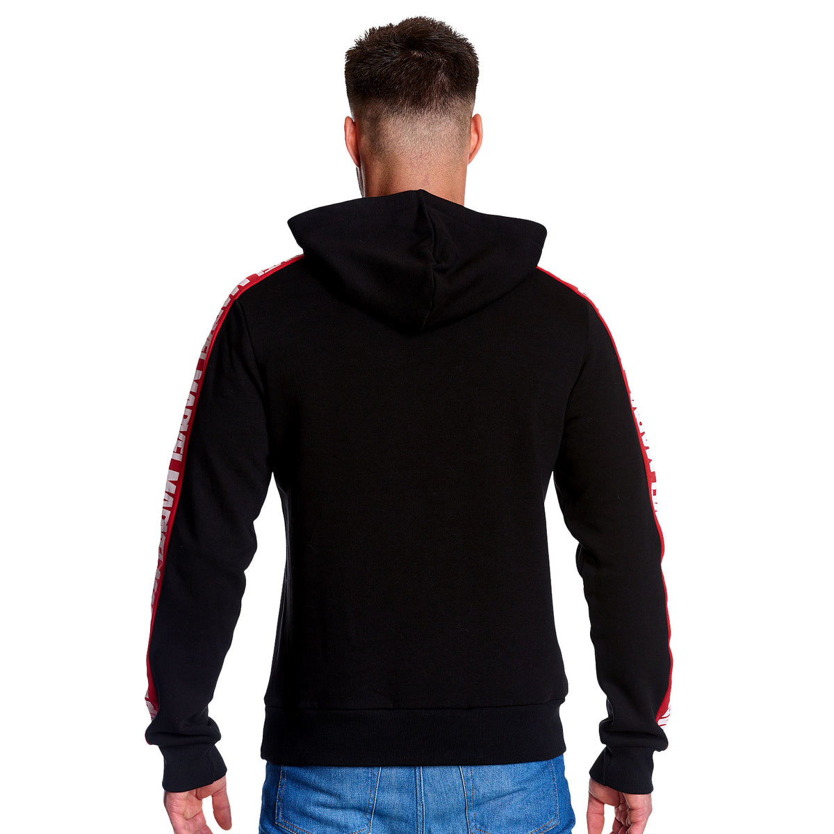 Productafbeelding Marvel - Logo Hoodie met mouwprint zwart